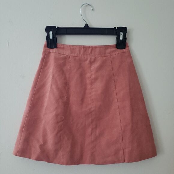 Divided Pink Suede Mini Skirt 0 - Picture 3 of 4